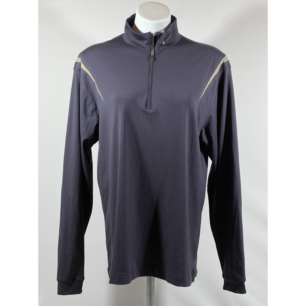 Nike Quarter Zip Pullover Womens Small Black Tan Polyester Golf Athleisure Top